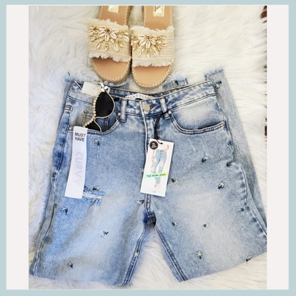 Tinseltown Daisy Mom Jeans Size 5 - Picture 2 of 7